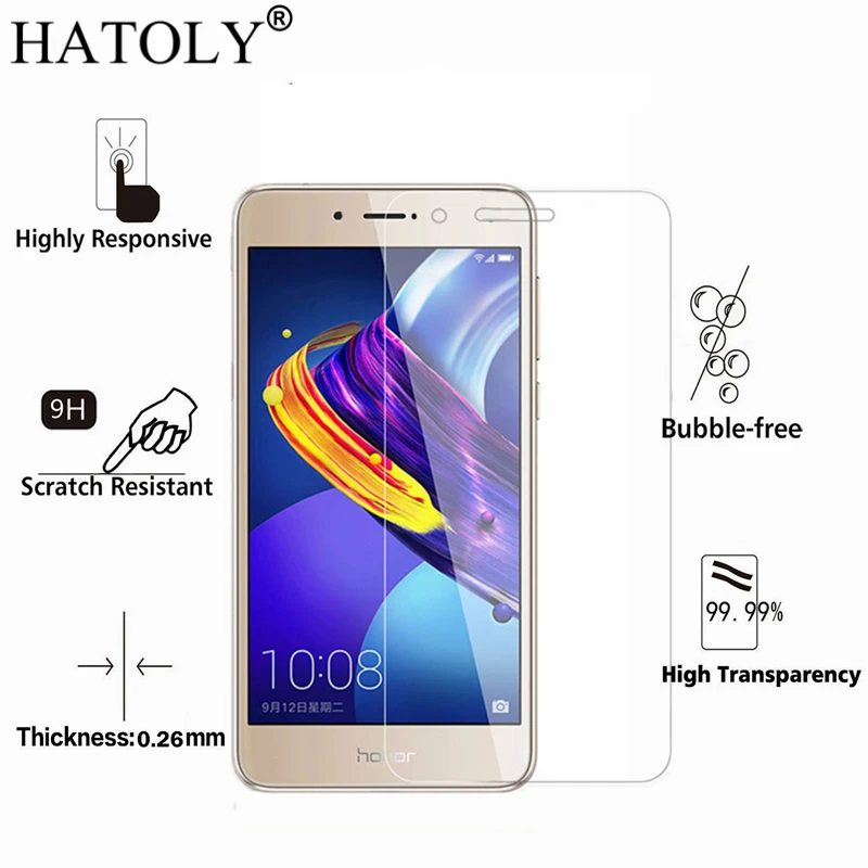 2 шт. закаленное стекло huawei P Smart ультратонкая Защита экрана для пленка Enjoy 7s 5 65
