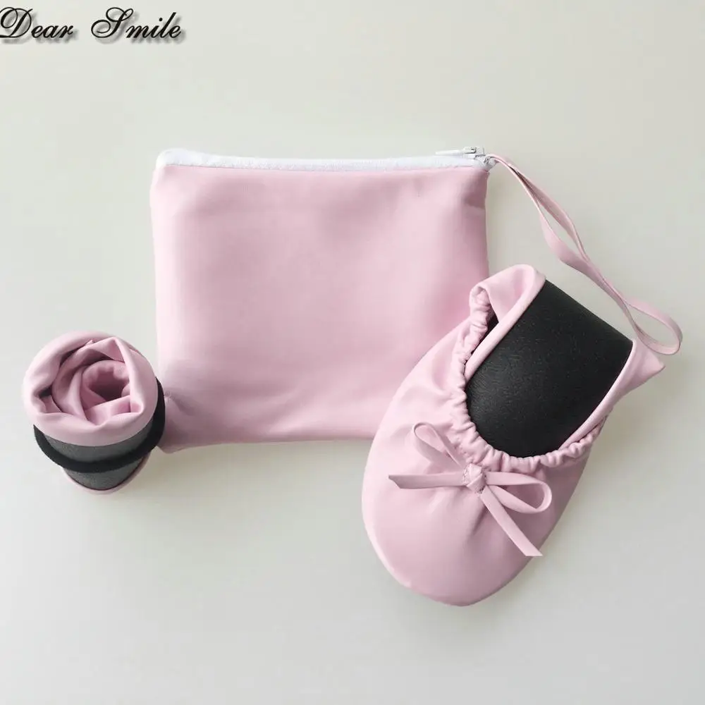 Бесплатная доставка Симпатичные качественные женские балетки складывающиеся