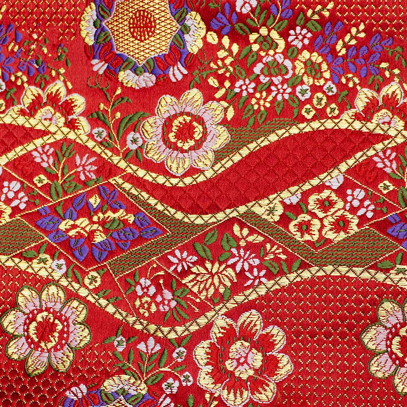 

CF536 1meter Red/Blue Florals Jacquard Brocade Fabric Chinese Wedding Cheongsam Metallic Fabric Pillow Cushion DIY Sew Fabrics