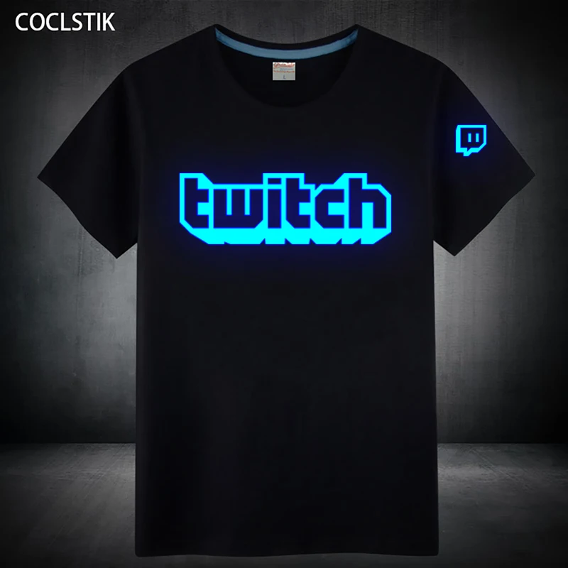 100% хлопок мужские летние флуоресцентный Twitch футболки Персонализированные