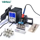 Паяльная станция YIHUA 995D +, с улучшенным видением, Подключаемая, горячим воздухом, ЖК-дисплей, паяльная станция SMD, сварочный инструмент