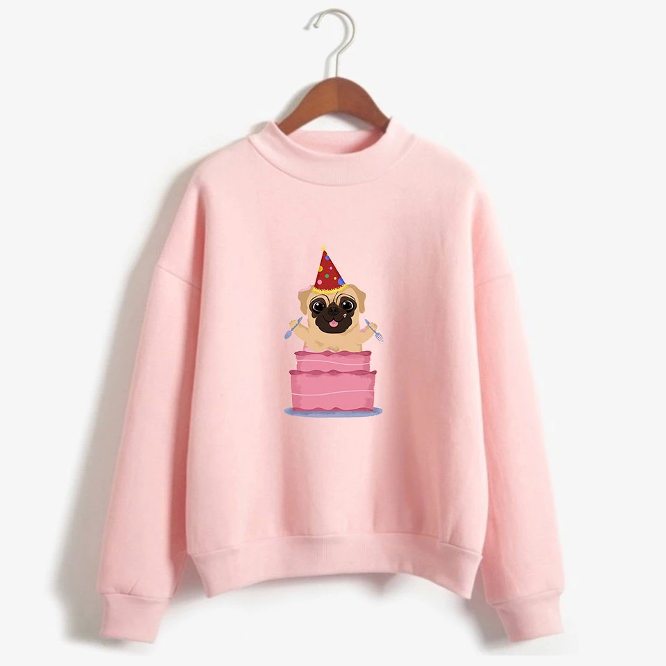 Pug 2D New Clothes Kpop Turtlenecks Sweatshirt Hot Team Korean Highsreet 2019 Ouewear High Quality Pullovers Collar | Женская одежда