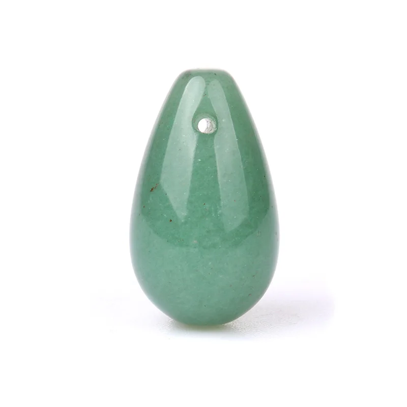 Бусины из натурального камня 12x20 мм каплевидный кристалл кварц зеленый авантюрин