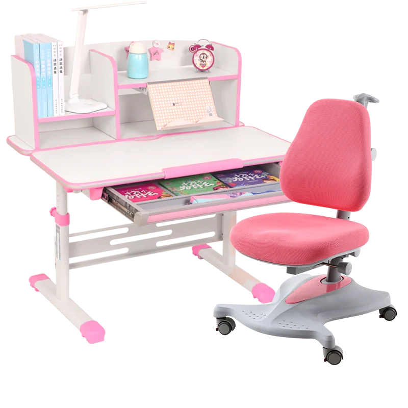

Children Set of Tables and Chairs Household Study Writing Desk Lifted Combination Adjustable Corrective Sitting Posture Chair