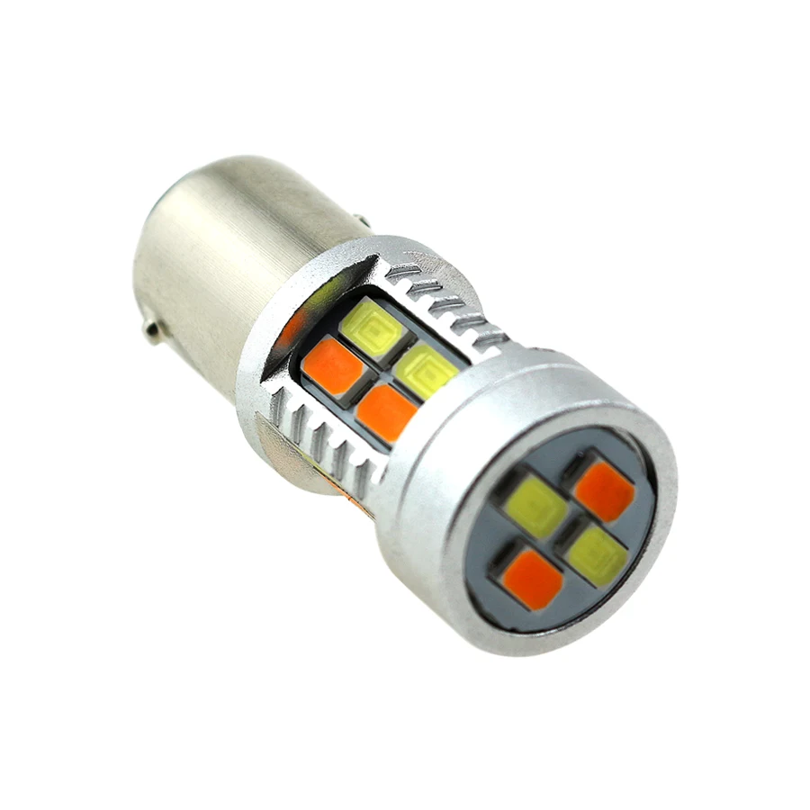YCCPAUTO S25 1157 двухцветная лампа 5630 20 SMD BAY15D P21/5 Вт Светодиодный фонарь для автомобиля