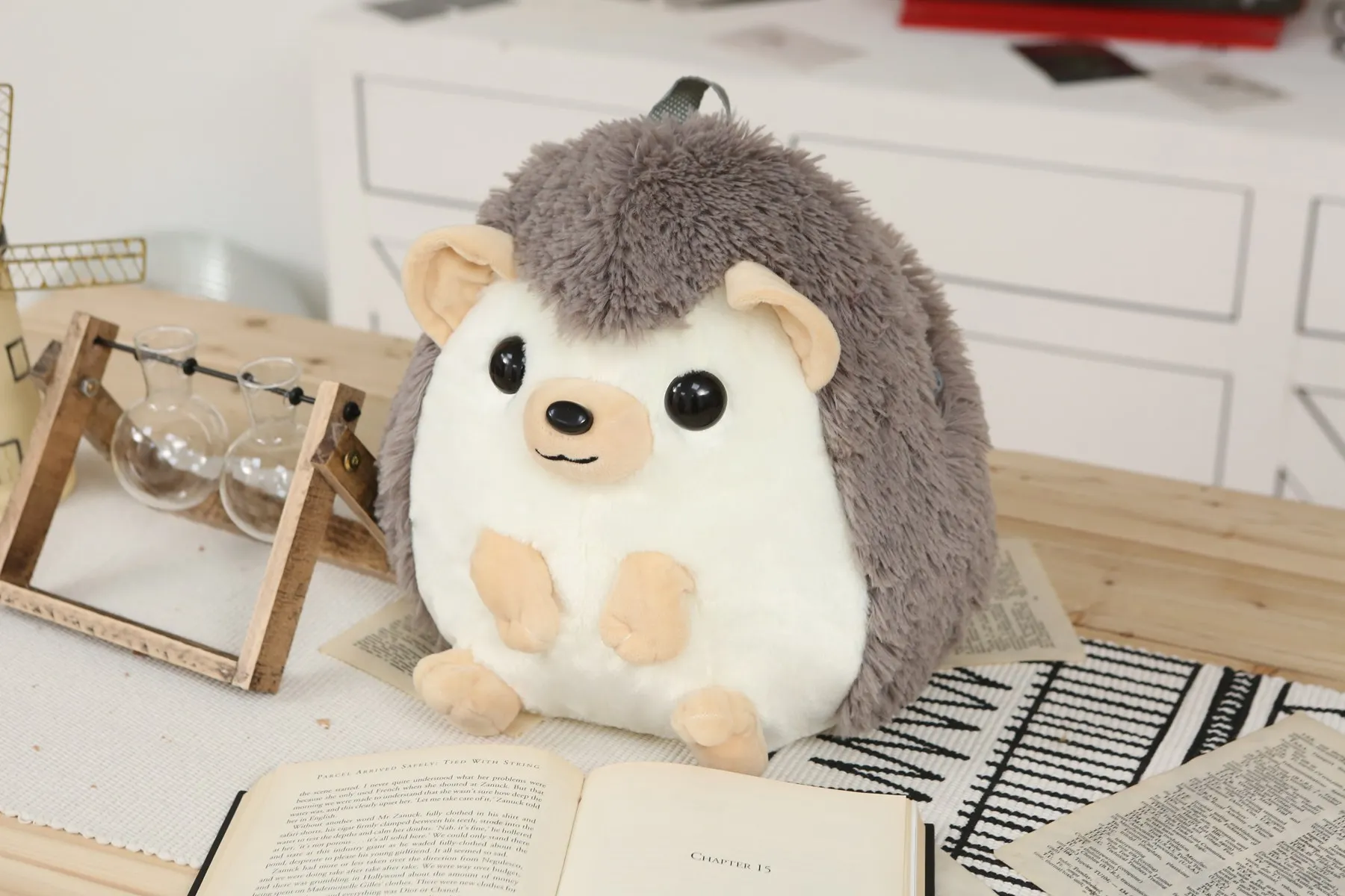 1 шт. Детские Kawaii Ежик Плюшевые игрушечные рюкзаки сумка маленькие игрушки для детей Студенческая девочка Мальчик Мягкая кукла подарок на день рождения - Цвет: gray