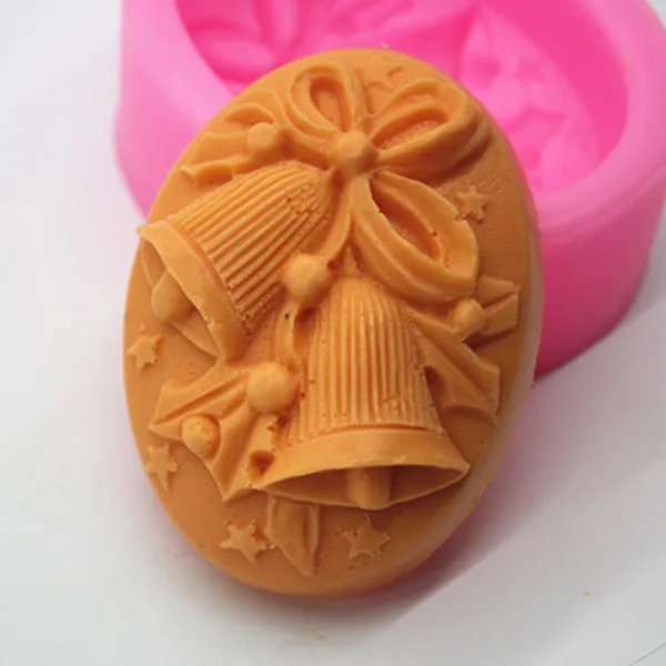

Cake baking Christmas Bells pattern Clay Craft Cement Salt Carving Mold Handmade Clay Silicone Molds