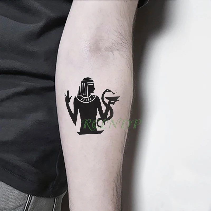 Временная тату наклейка водостойкая старинная египетская змея искусственная