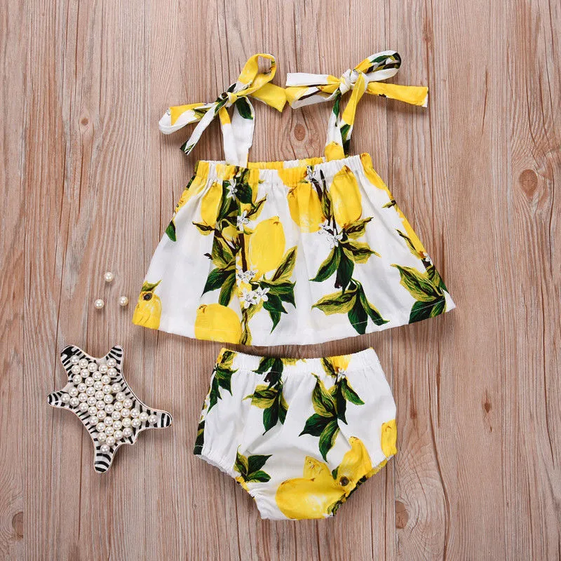 2018 Summer Newborn Baby Girl Clothes Floral Tank Top T-shirt+Shorts Briefs 2PCS Outfits Bebek Giyim Toddler Kids Clothing Set | Детская