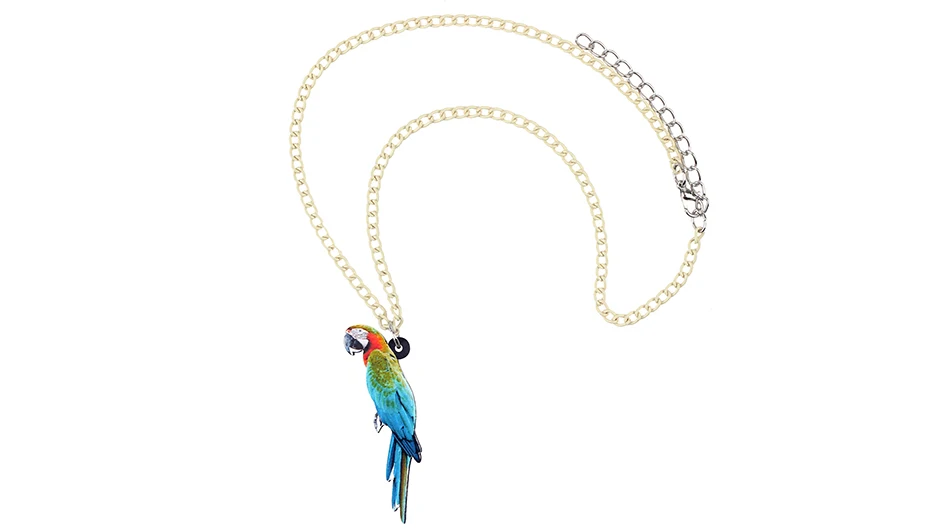 Bonsny, акриловое, Тропическое, Macaws, попугай, птица, ожерелье, подвеска, цепочка, чокер, модное, джунгли, животное, ювелирное изделие для женщин, девочек, аксессуары