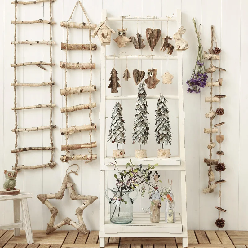 Скандинавский полосатый бревно маленькая лестница кулон декоративный пучок