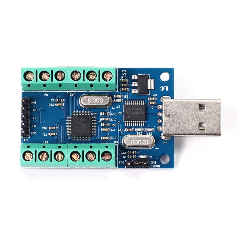 USB 10 канальный 12Bit AD Модуль сбора данных STM32 UART модуль АЦП один Порты и разъёмы