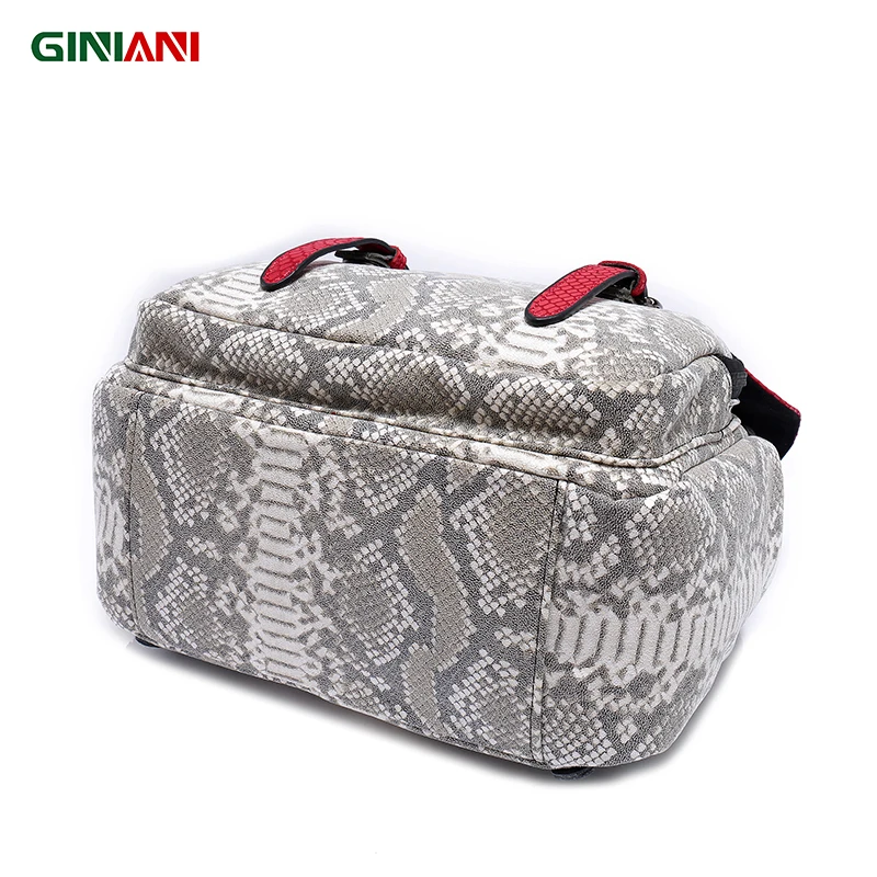 Женский рюкзак из натуральной кожи giiniani красный однотонный на лямках с карманом