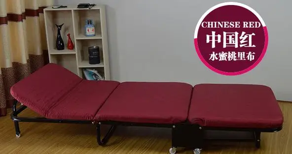 Простая складная кровать ланч-кровать легкий офисный деревянный для взрослых Доска кровать Открытый Портативный Ланч-кровать - Цвет: Red W110cm