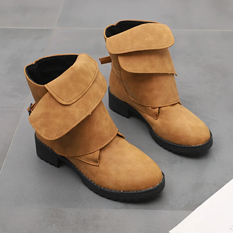 Women Shoes New Ankle Boots fashion Casual Ladies Slip On Autumn Leather zapatos mujer UPE250 | Обувь