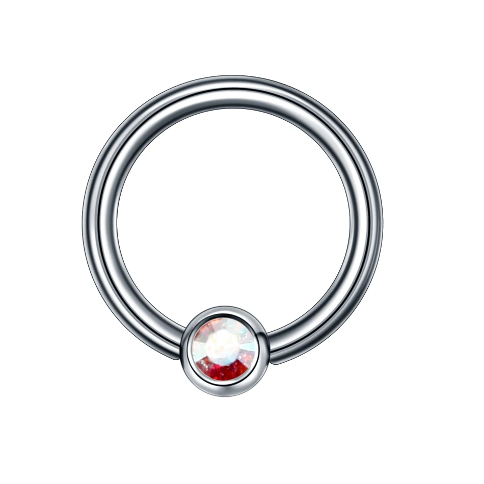AB Gem 1 шт. G23 титана CBR пирсинг носа обруч Ушная перегородка Helix Gem Daith Rook пирсинг для сосков, губ кольца на козелок пирсинг ювелирные изделия для тела - Окраска металла: AB Gem