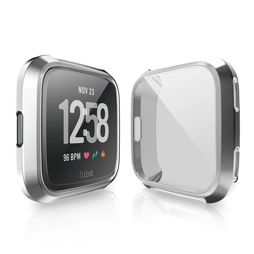 LNOP Чехол для Fitbit Versa 2/versalite ремешок для экрана протектор Силиконовый чехол все включено мягкая рамка аксессуары для часов - Цвет ремешка: silver