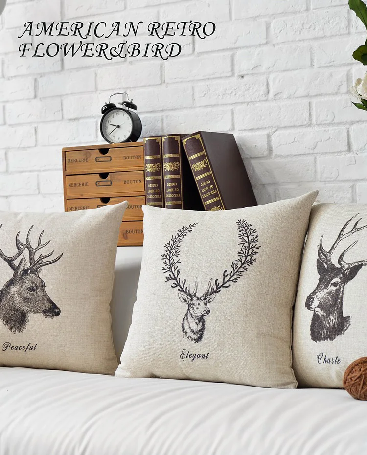 Северный олень Олень Лось Подушка под голову крышка стола льняные скандинавский