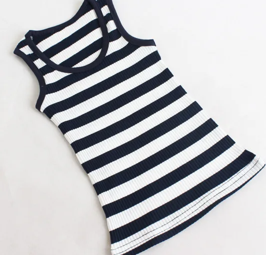 Новинка 2019 корейский хлопковый жилет в полоску для девочек футболка майки
