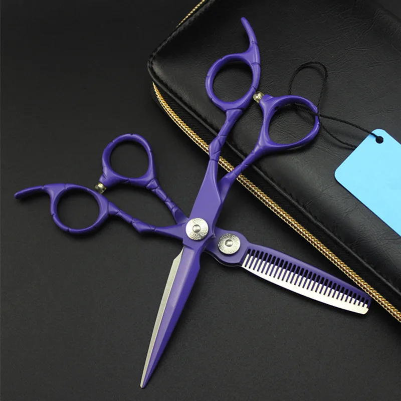 

Высококлассные японские 440c 6-дюймовые фиолетовые Ретро ножницы для волос Парикмахерские ножницы для стрижки макияжа филировочные ножницы парикмахерские ножницы