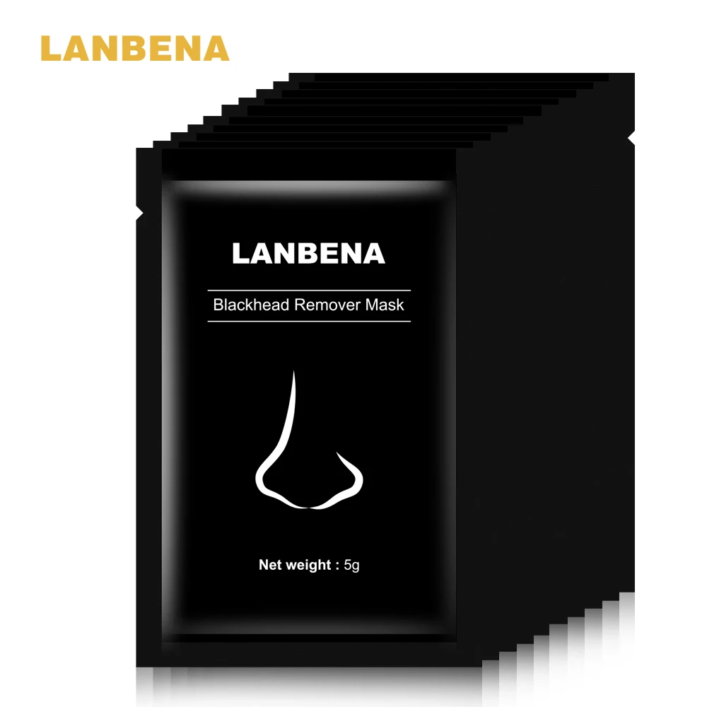 

10PC LANBENA Blackhead Remover Nose Masks Face Mask Acne Treatment Peeling Black Mask Pore Strip Black Head Peel Mask Skin Care