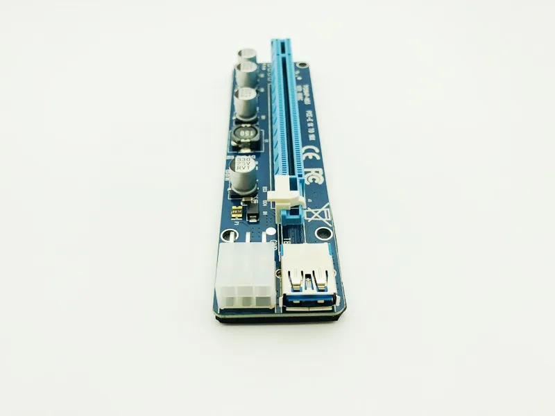 100 шт. обновленная версия VER 008C PCI-E Riser Express Card 1x до 16x удлинитель 6Pin кабель питания