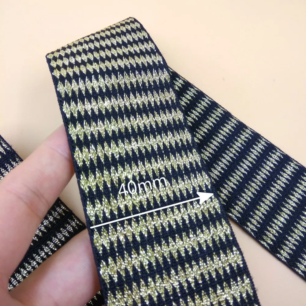 Высококачественная Золотая шелковая эластичная лента шириной 40 мм длиной 2 метра