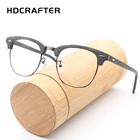 HDCRAFTER винтажные оптические зеркальные линзы с прозрачными линзами для мужчин и женщин, полудеревянные зеркальные очки