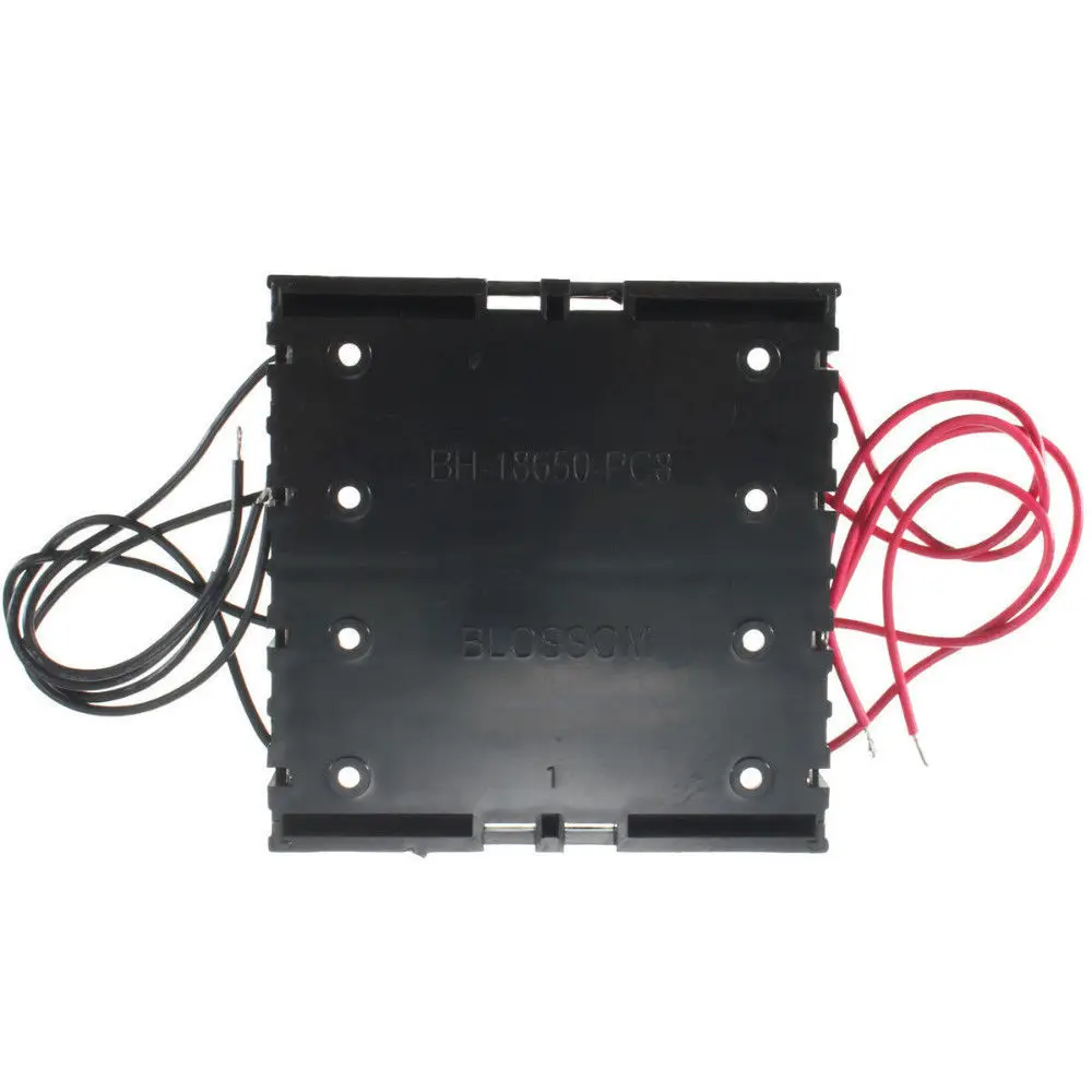 4 Slots 18650 Wired Battery Holder Box 1 Power Storage Case Leads Rechargeable |