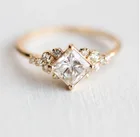 Обручальное кольцо для женщин, с квадратным цирконом, розовое золото, инкрустированное микро-имитацией, простое ювелирное изделие, кольца, подарок на день рождения