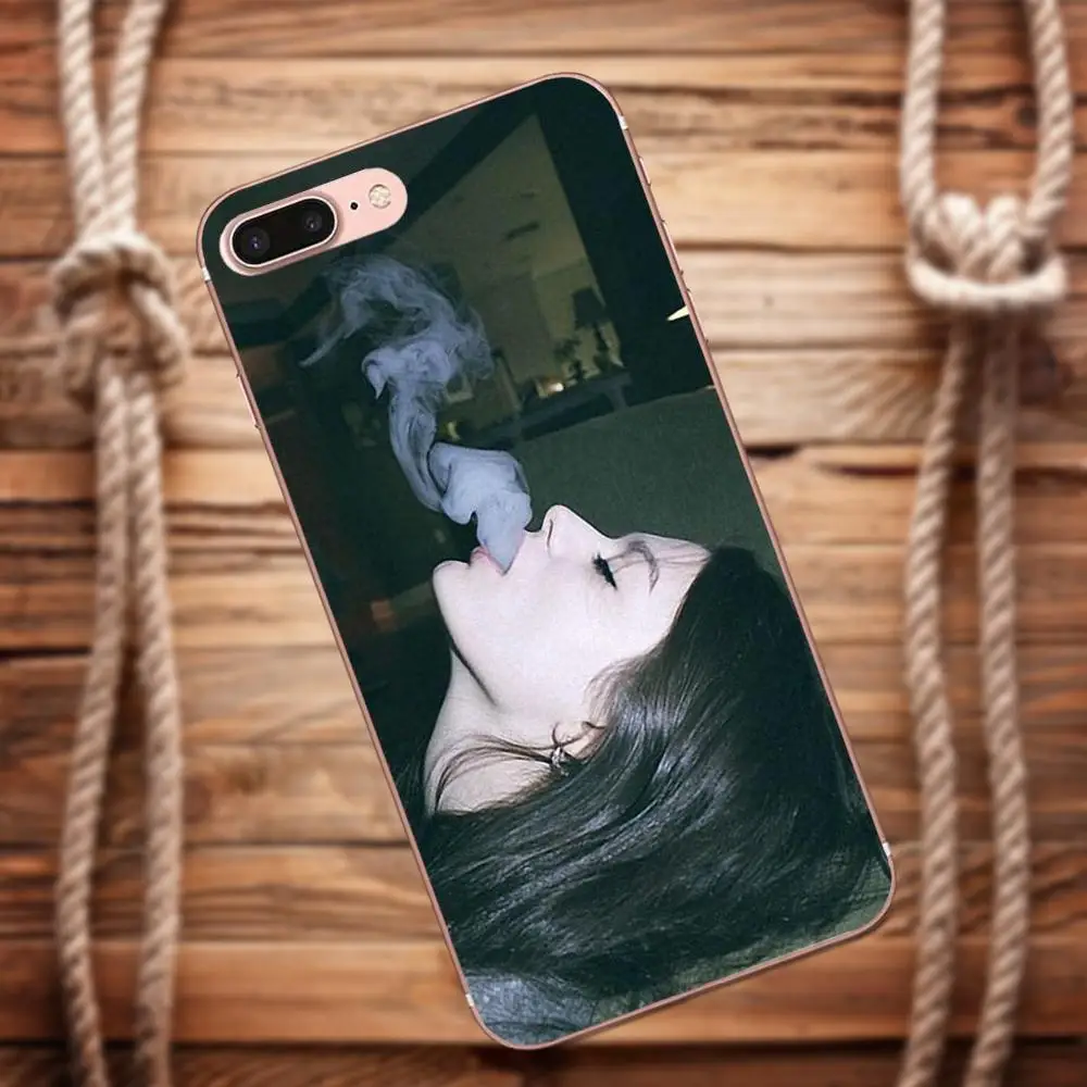 Vvcqod секс девушка Smoke Weed для iPhone X 4 4S 5 5C 5S SE 6 S 7 8 плюс Moto G G2 G3 Мягкие TPU мобильного |