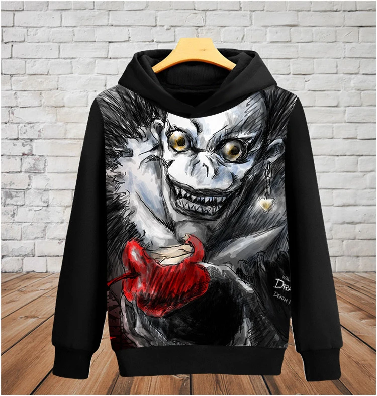 Толстовка с капюшоном для мужчин и мальчиков японский аниме смерти|death note hoodie|hoodies