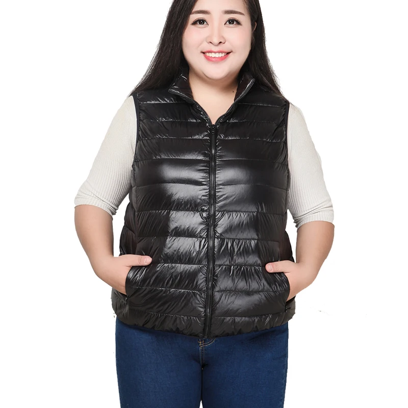 

6XL Super big Obese white duck down vests women vests winter Ultra obese men sleeveless Jacket lovers keep warm Waistcoat