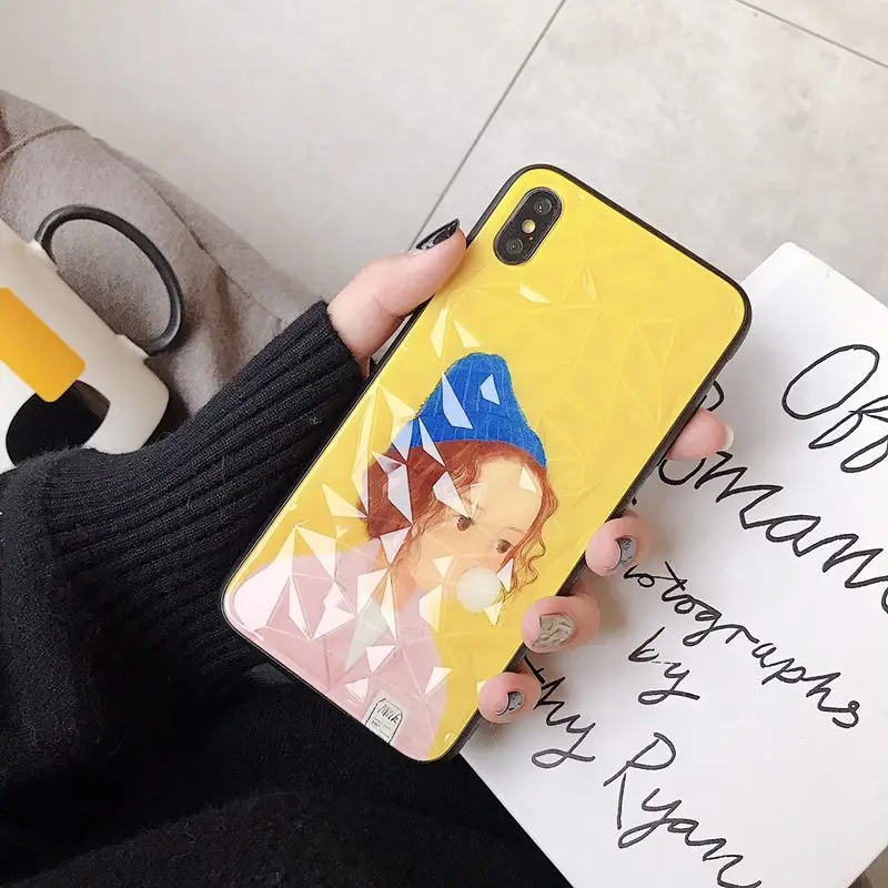 Cartoon diamond pattern for iPhone7 8 6plus 7 plus 8plus phone case Phone x xs xr max soft shell back cover |