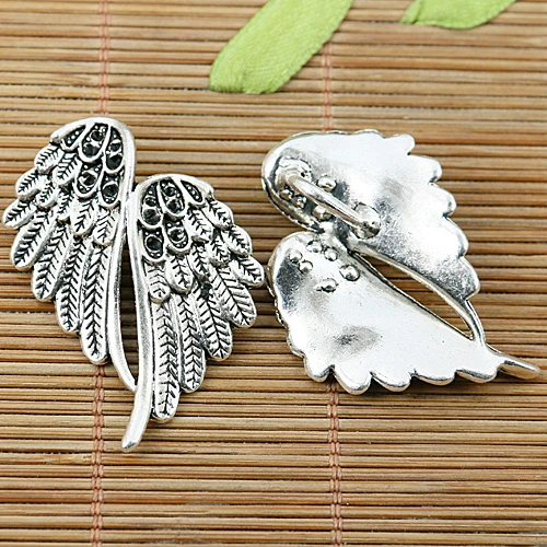 

5pcs Tibetan silver tone angel wings cameo DIY charms EF2055