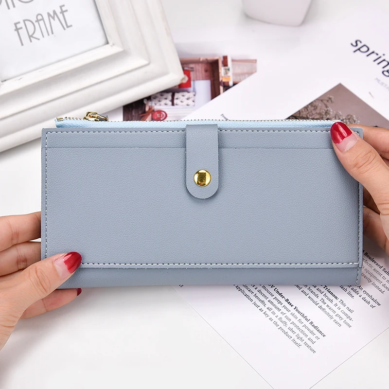 Женские Длинные кошельки с ремешком на руку вместительные из искусственной кожи