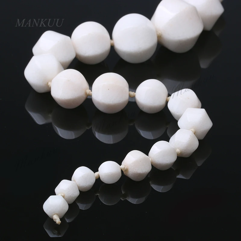 XYCAGB030 1 Strand White Jasp er Beads Handmade Faceted Abacus DIY Jewelry Finding Semi-precious Stone 8*20mm | Украшения и
