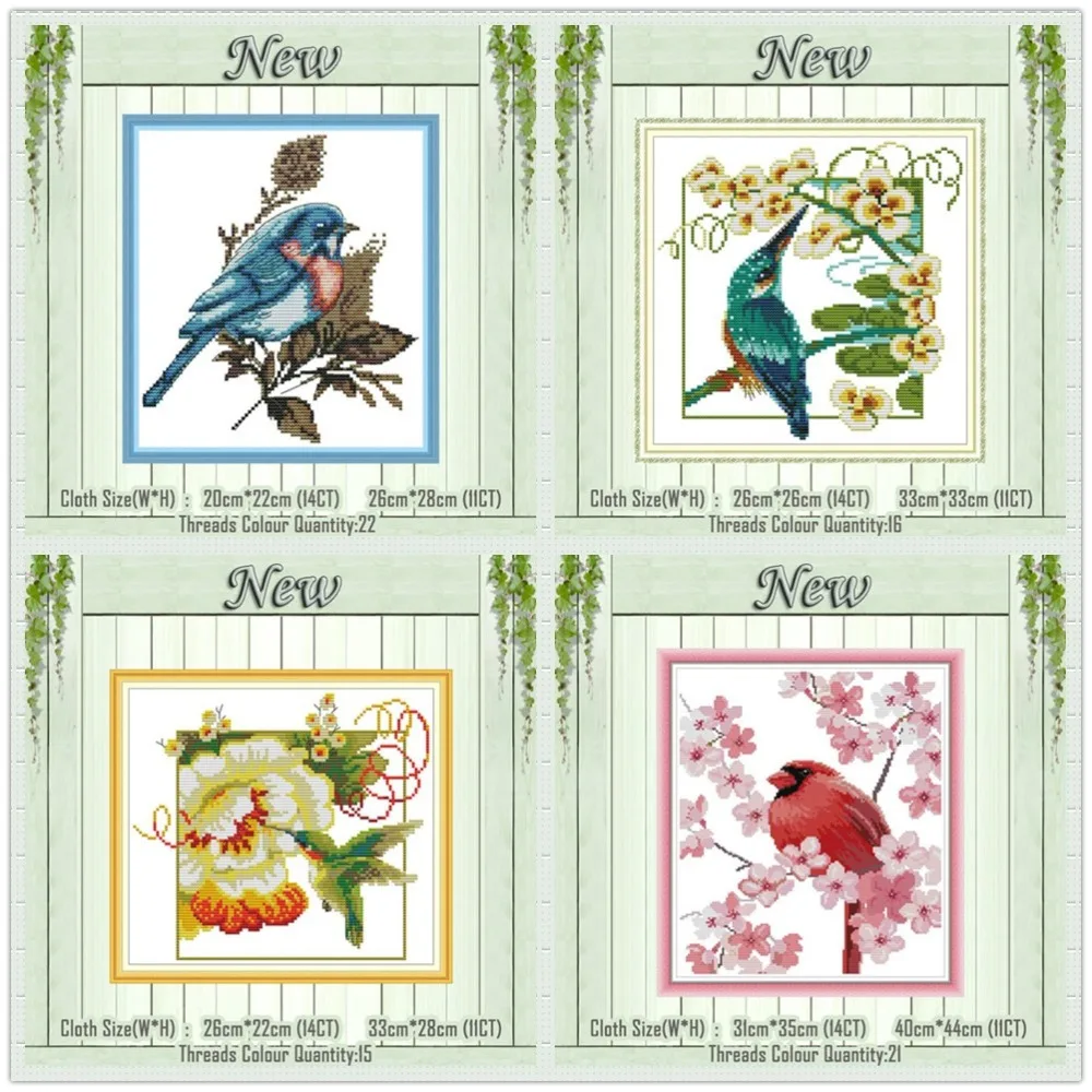 

Набор для вышивки крестом Kingfisher, красная птица Колибри, рассчитана на печать на холсте DMC 11CT 14CT, Набор для вышивки крестиком