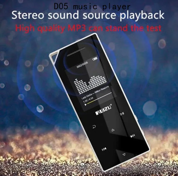 Новейший руизу D05 Bluetooth MP4 Музыкальный Плеер 1 8 дюймов сенсорный экран Аудио плеер