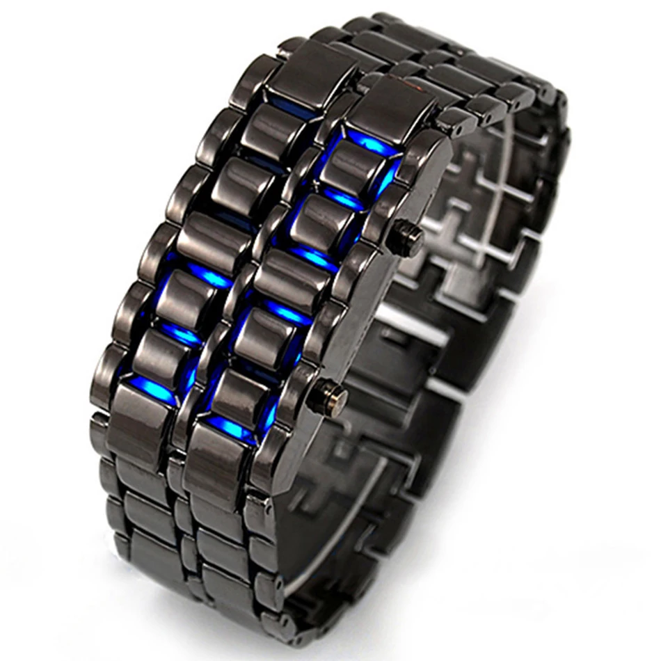 Мужские наручные часы Lava Iron Samurai светодиодный браслет из нержавеющей стали