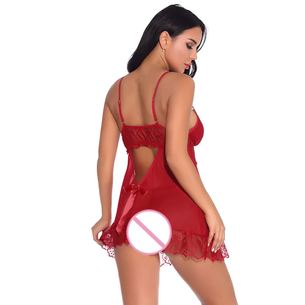 Женский комплект нижнего белья сетчатая ночная рубашка с открытой спиной