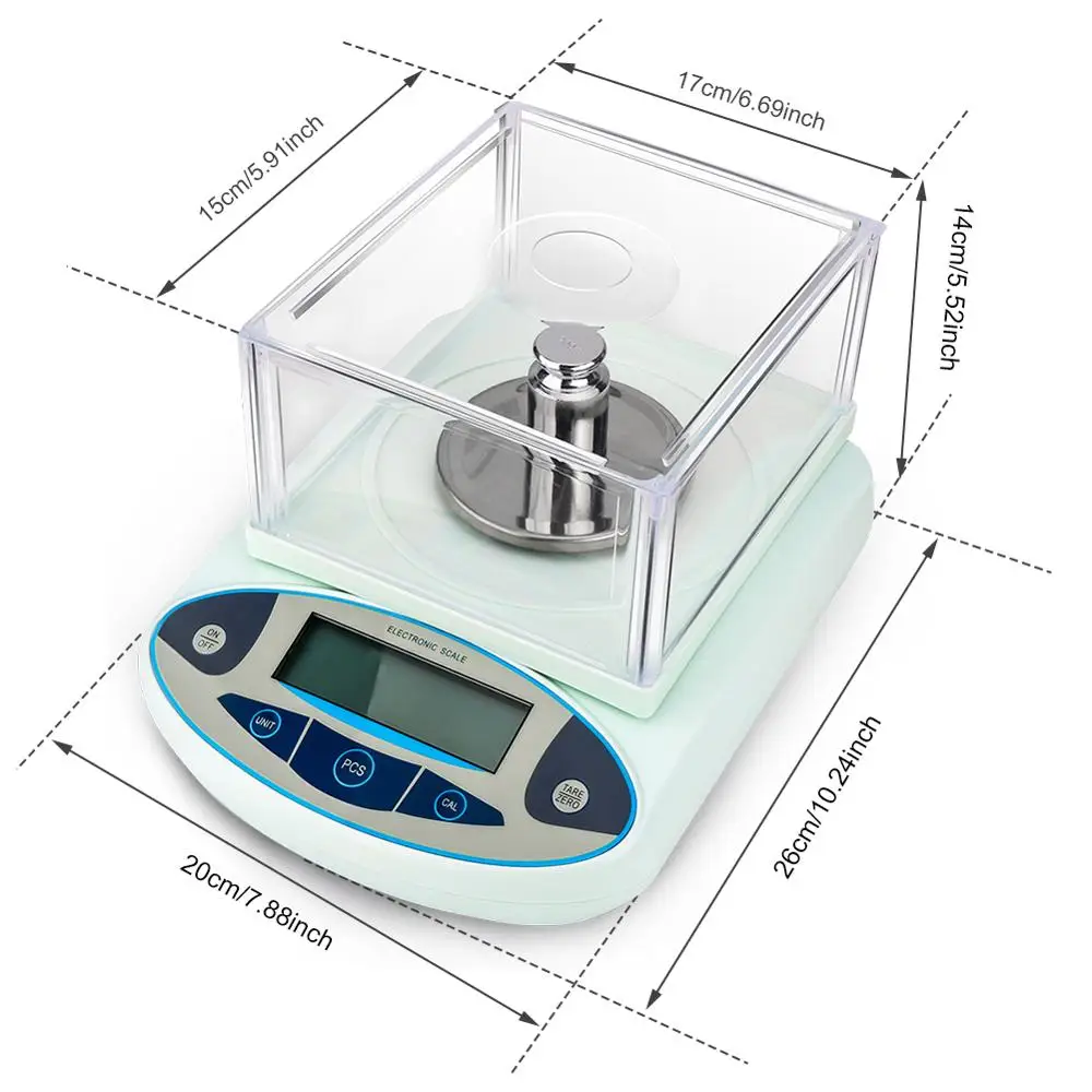 500g/0.001g Electronic Digital Scales Precision Analytical Scale Weight Balance Scientific Lab Accuracy Jewelry Kitchen Postal