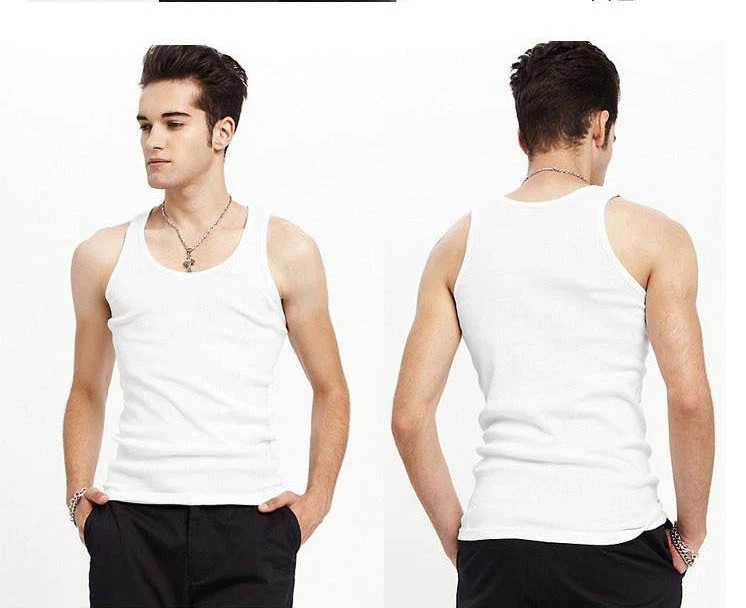 Дешевые мужские майки из полиэстера и хлопка для тренировок Нижние рубашки