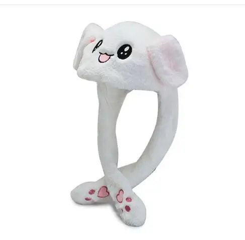 

2022 Kids Cute Plush Rabbit Pinching Bunny Ear Hat Can Move Airbag Cap Toy Gift for Kids Girls Girlfriend Women Accessories