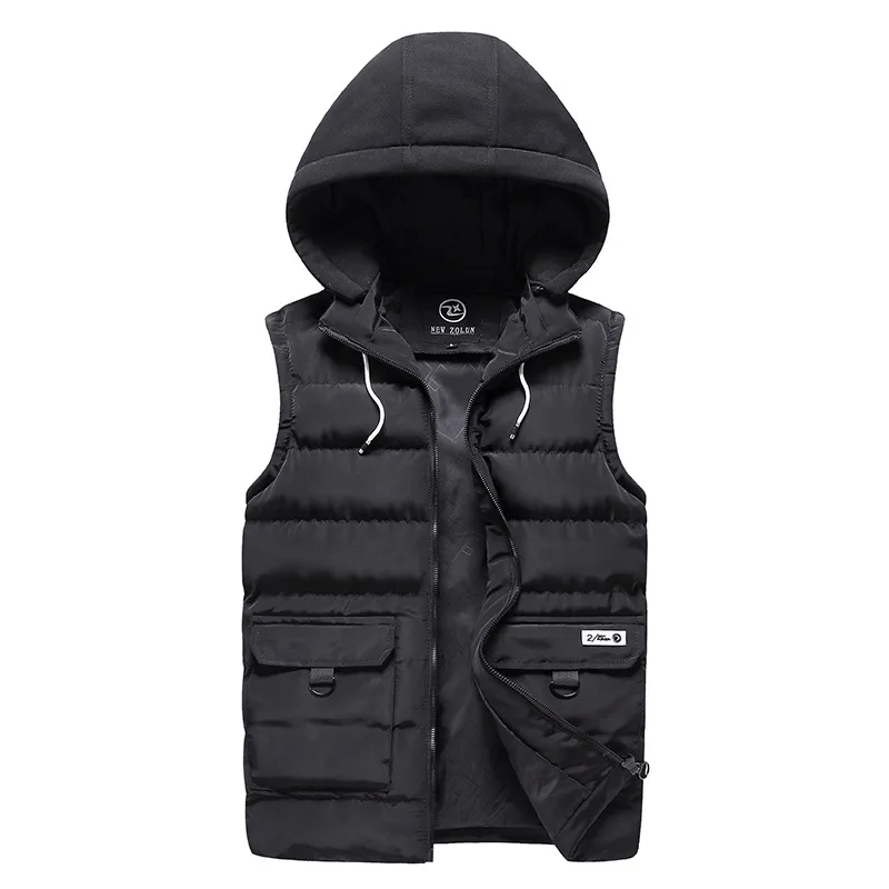 

The new 2020 winter wear cotton vest fashion city hooded cardigan collar leisure youth vest