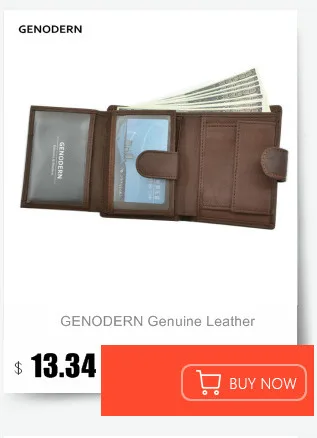 GENODERN из натуральной кожи Для мужчин кошелек с держатель для карт Монета Сумка Винтаж молния мужской кошелек в ретро-стиле для Для мужчин с подарочной упаковкой