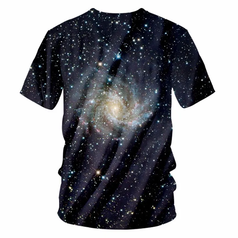 OGKB Summer Top Men Women's Tshirt With V Neck Print Starry Night 3D T-shirt Man Hiphop Streetwear Punk Stlye Short Sleeve Tees | Мужская