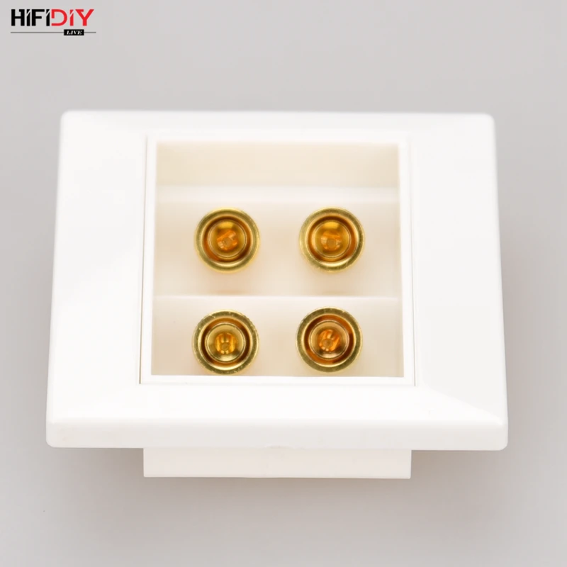 

HIFIDIY LIVE wall Engineering speaker junction Box Speakers Terminal Box Shell 4 copper Binding PostWire Cable Connector 68*51