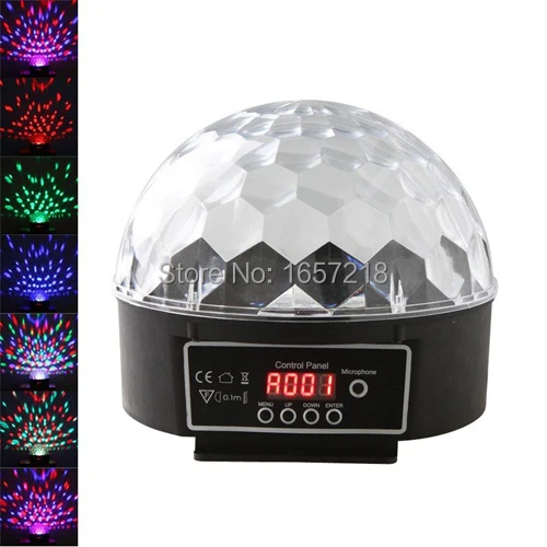 DMX512 Mini LED Stage DJ Light RGB full color Crystal Magic Ball Effect light 6CH DMX 512 Disco Party Lighting projector | Лампы и