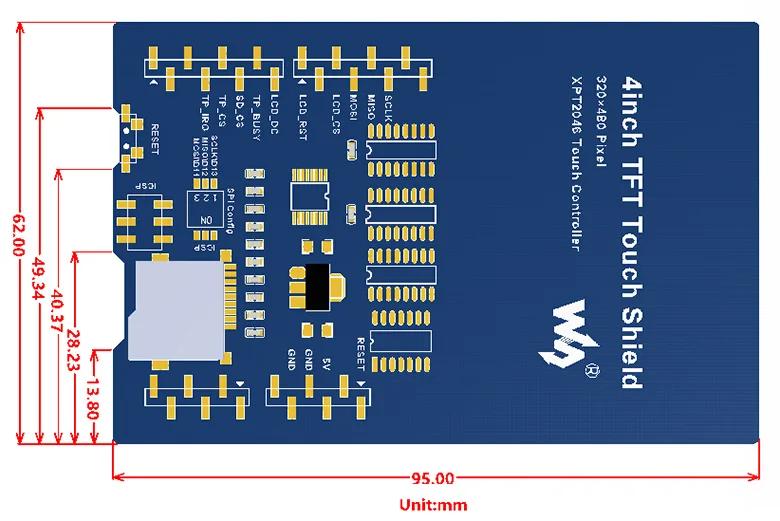 Waveshare 4 дюйма TFT сенсорный экран для Arduino резистивный сенсорный экран на тонкопленочных транзисторах на тонкоплёночных транзисторах ЖК-дисплей 480x320 разрешение совместимость с Arduino UNO и т. д